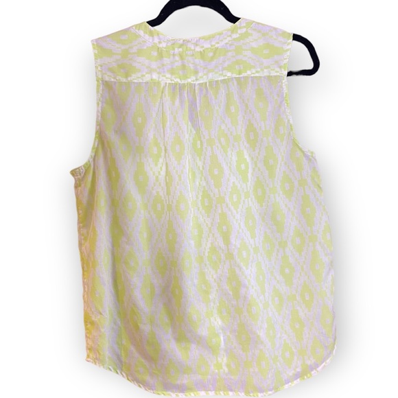 2for$30 American Eagle Neon Green White Sleeveless Button Summer Top Size Large - Picture 9 of 10